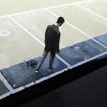 L'homme qui marche, 1997, acryl sur toile, 125x100cm